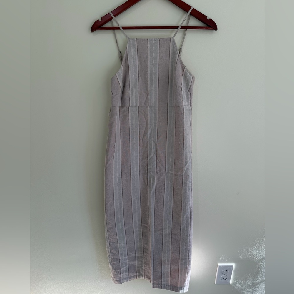 Urban Outfitters Cotton Striped Midi Halter Dress